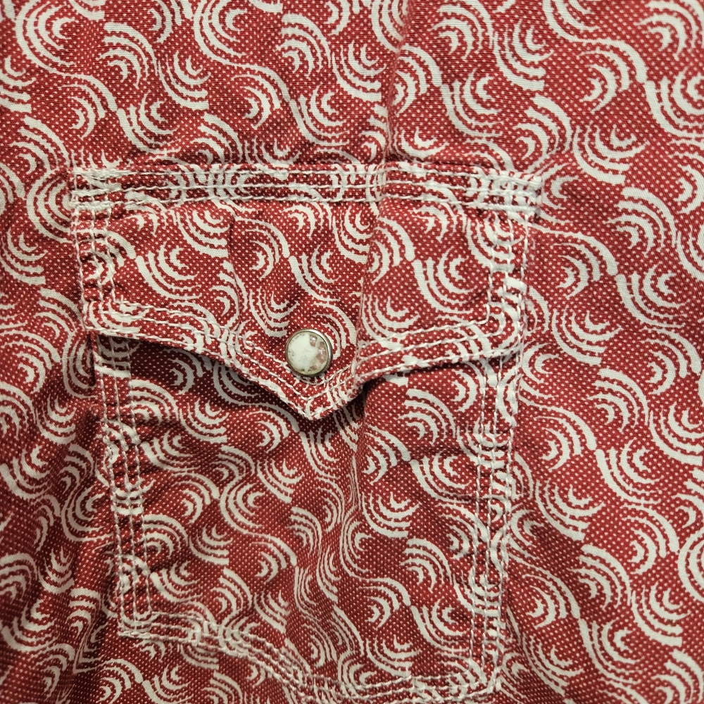 Wrangler Men’s Red Patterned Button-Down Shirt - image 2